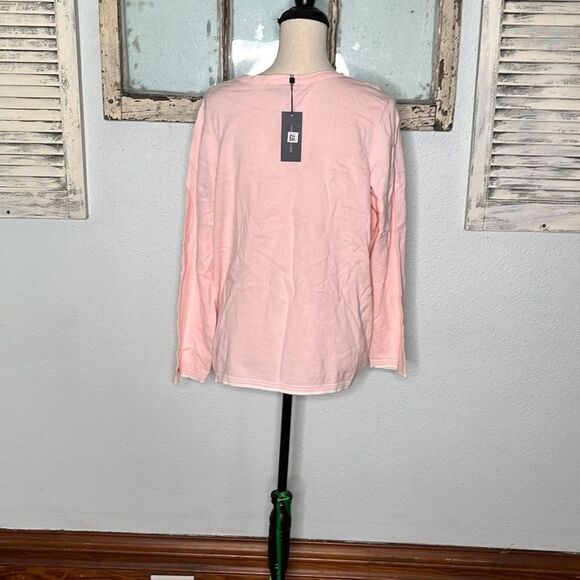 Tommy Hilfiger Womens Knitted Ivy Sweater Heart Patch V-Neck Pink Size 1X NWT - Picture 5 of 10